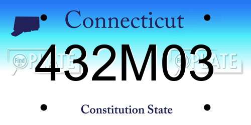 432M03 Connecticut License Plate