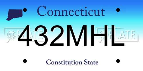 432MHL Connecticut License Plate