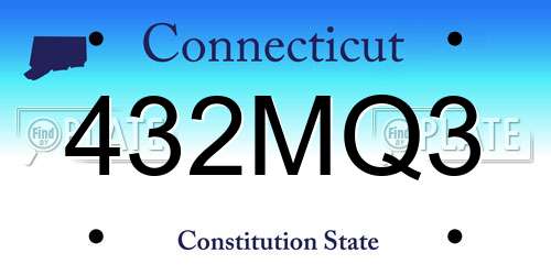 432MQ3 Connecticut License Plate