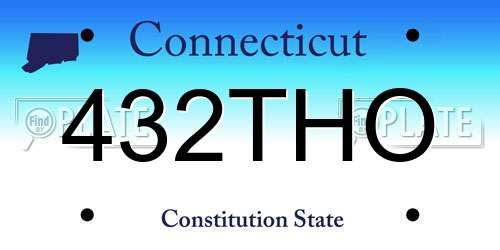 432THO Connecticut License Plate