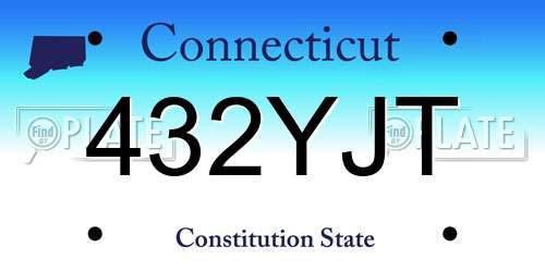432YJT Connecticut License Plate