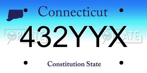 432YYX Connecticut License Plate