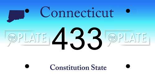 433 Connecticut License Plate