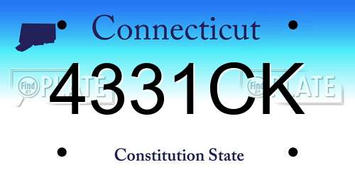4331CK Connecticut License Plate