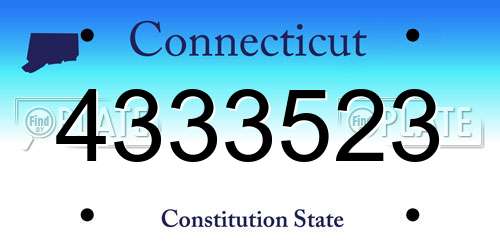 4333523 Connecticut License Plate