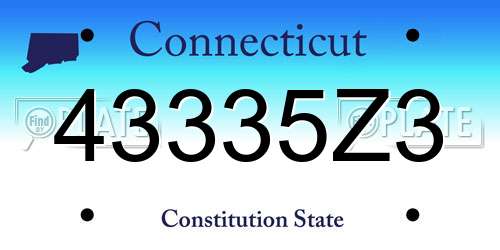 43335Z3 Connecticut License Plate