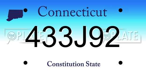 433J92 Connecticut License Plate