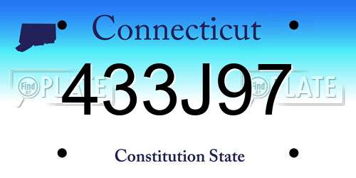 433J97 Connecticut License Plate