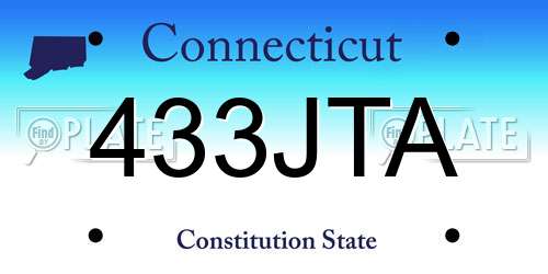 433JTA Connecticut License Plate