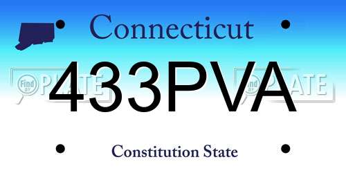 433PVA Connecticut License Plate