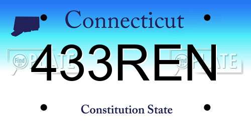 433REN Connecticut License Plate