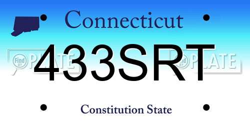 433SRT Connecticut License Plate