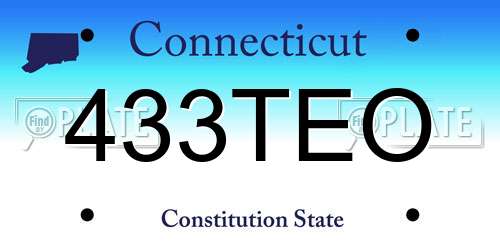 433TEO Connecticut License Plate