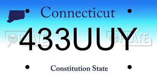 433UUY Connecticut License Plate