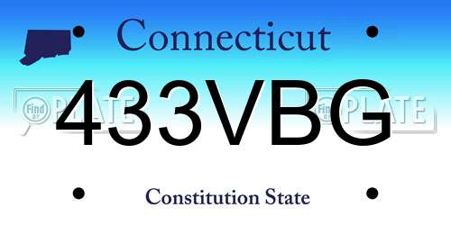 433VBG Connecticut License Plate