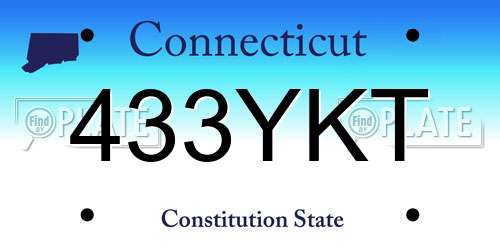 433YKT Connecticut License Plate