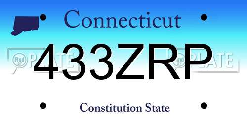 433ZRP Connecticut License Plate