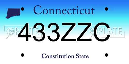 433ZZC Connecticut License Plate