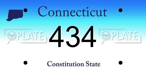 434 Connecticut License Plate