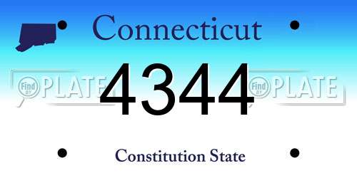 4344 Connecticut License Plate