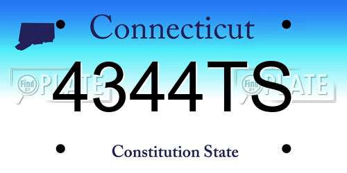 4344TS Connecticut License Plate