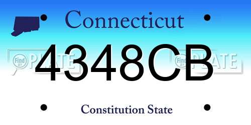 4348CB Connecticut License Plate