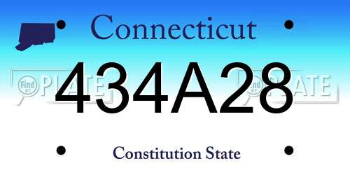 434A28 Connecticut License Plate