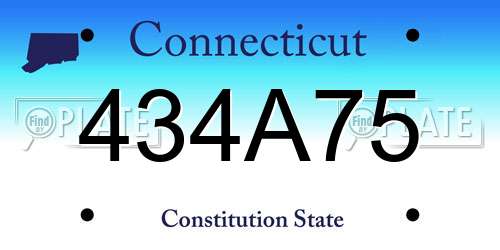 434A75 Connecticut License Plate