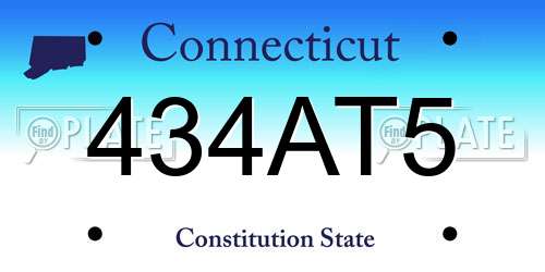 434AT5 Connecticut License Plate