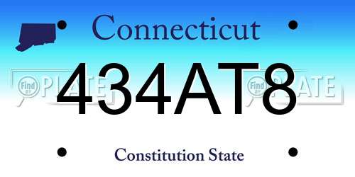 434AT8 Connecticut License Plate
