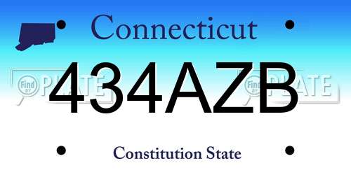 434AZB Connecticut License Plate