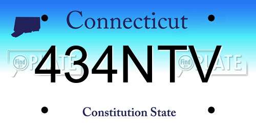 434NTV Connecticut License Plate