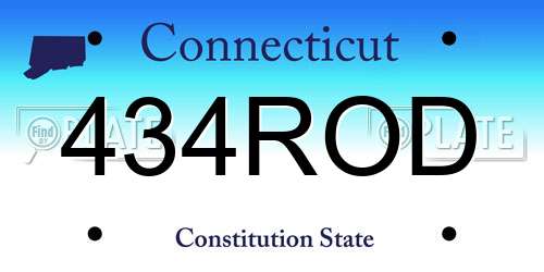 434ROD Connecticut License Plate