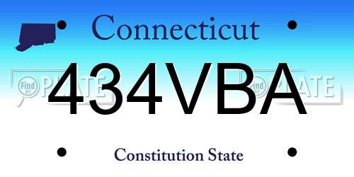 434VBA Connecticut License Plate