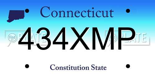 434XMP Connecticut License Plate