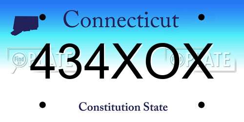 434XOX Connecticut License Plate
