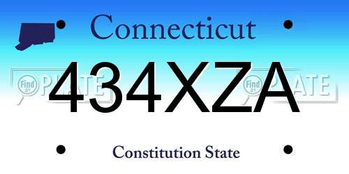 434XZA Connecticut License Plate