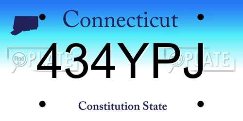 434YPJ Connecticut License Plate