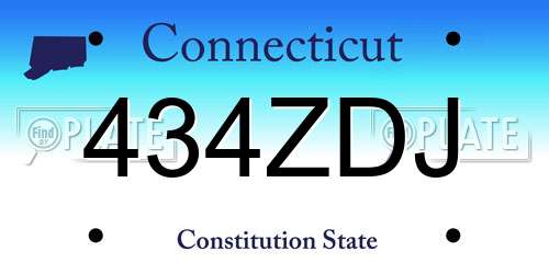 434ZDJ Connecticut License Plate