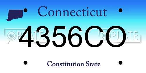 4356CO Connecticut License Plate