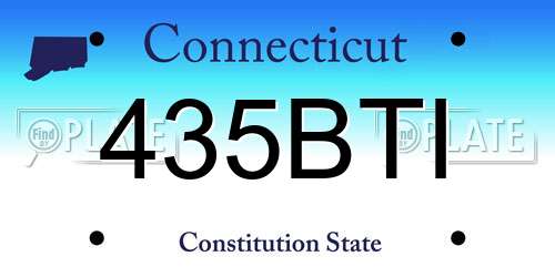 435BTI Connecticut License Plate