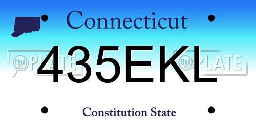 435EKL Connecticut License Plate