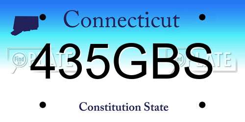 435GBS Connecticut License Plate