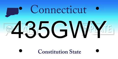 435GWY Connecticut License Plate