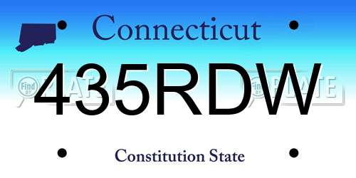 435RDW Connecticut License Plate