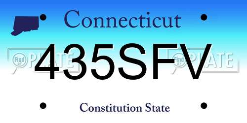 435SFV Connecticut License Plate