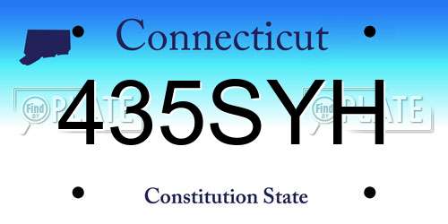 435SYH Connecticut License Plate
