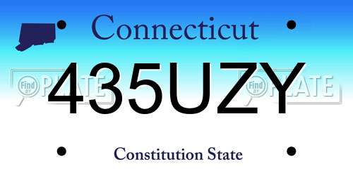 435UZY Connecticut License Plate