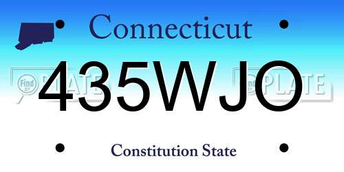 435WJO Connecticut License Plate