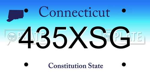 435XSG Connecticut License Plate